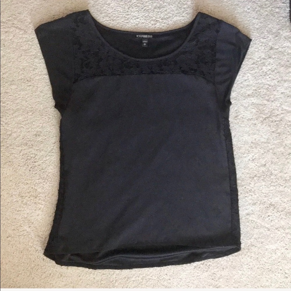 Express Black Lace Blouse Top